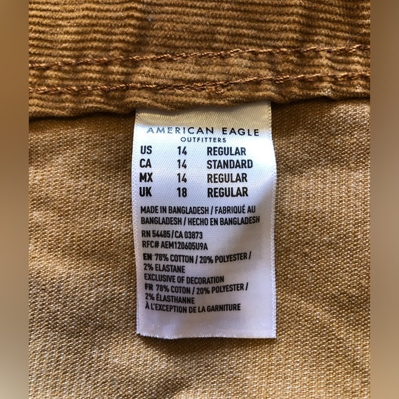 American Eagle Hi-Rise Button Front Corduroy Mini Skirt - Picture 7 of 9